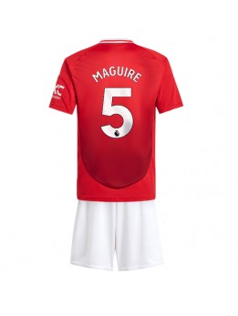 Manchester United Harry Maguire #5 Replika Hemmakläder Barn 2024-25 Kortärmad (+ byxor)